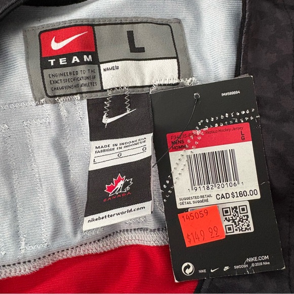 NWT, Nike 2017 World Championship Team Canada IIHF Replica Hockey Jersey Sz L - Picture 15 of 15